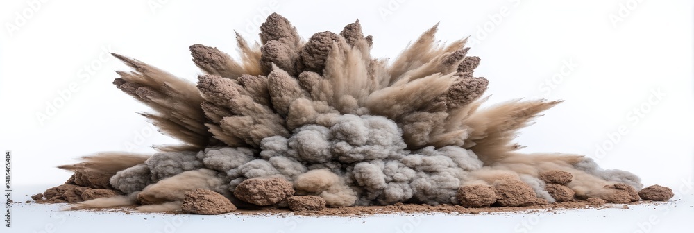 Aufkleber exploding dust cloud - a dramatic of a dust cloud exploding, showing a mix of textures and colors. p