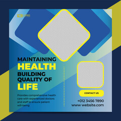 Medical healthcare flyer design template, Corporate Medical Flyer Minimal and clean medical flyer design vector template, Healthcare Flyer Layout with Blue Accents, medical a4 flyer design template.