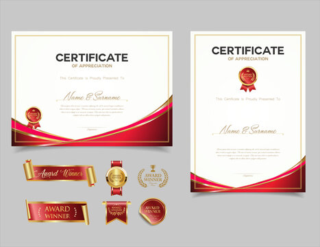 Certificate template diploma vintage border award background, Winner achievement certificate or diploma design 