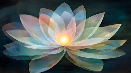 Fototapeta premium Abstract Pastel Lotus Flower Art Digital Painting