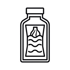 Packaged Sauce Bottle Outline Illustration