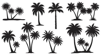 Naklejka premium Palm Silhouette Collection AI Generated