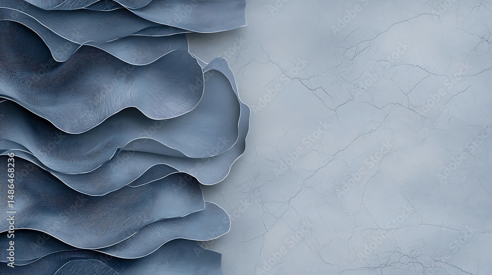 Poster abstract gray and blue wave texture with emboss design