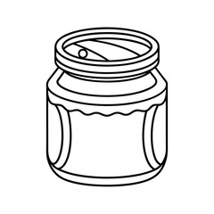 Nutella Jar Outline Vector Drawing