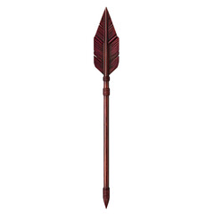 Bold Arrow with a Robust Form in Rich Burgundy Color Isolated on Transparent Background