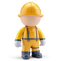 3d render of a cartoon worker figure.