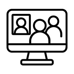 Online meeting icon on white background vector
Vector icon remote work freelance