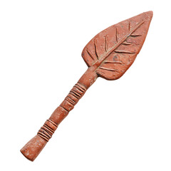 A Terracotta Arrow with Indus Valley Pipal Leaves H Isolated on Transparent Background