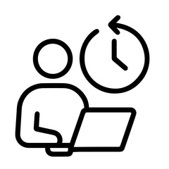 Flexible work schedule icon on white background vector
Vector icon remote work freelance