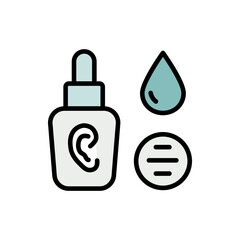 Ear drops color vector icon. Medicine tube. Healthy care treatment, simple symbol on white background.