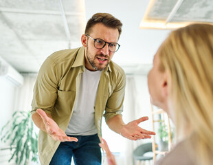 woman man arguing couple problem conflict female relationship young angry argument divorce fight...