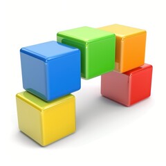 Obraz premium Colorful interlocking building blocks in an archway structure.