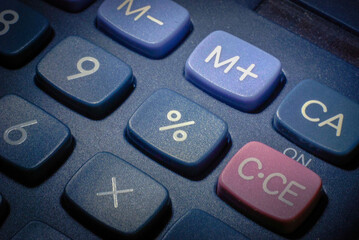 Percentage key on a calculator keyboard