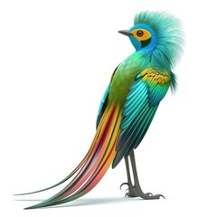 Obraz premium Vibrant colorful bird illustration against a white background.