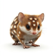 Obraz premium Adorable spotted marsupial against a plain background.
