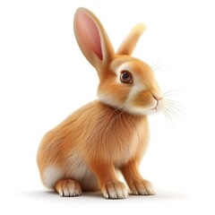 Obraz premium Digital illustration of a cute, sitting bunny.