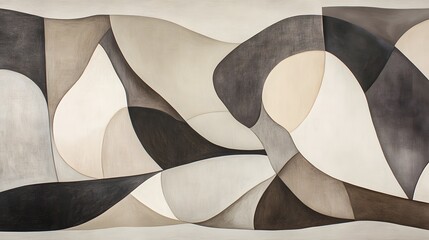 Abstract Beige Brown Modern Art Canvas Painting