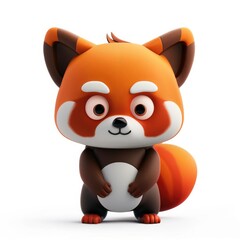A stylized illustration of a cute red panda.