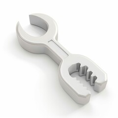 Three-dimensional illustration of a stylized wrench.