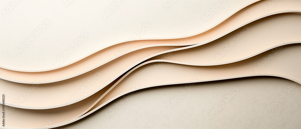 Poster beige and ivory abstract background with clean lines and subtle waves