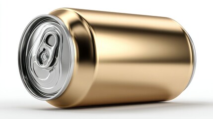 Golden Beverage Can with Metallic Cap Shiny Surface and Reflective Finish for Product Photogr