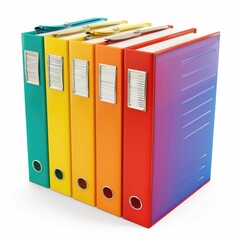 Colorful file folders in a stacked collection.