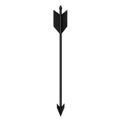 Sleek Arrow with Contemporary Finish in Classic Black Isolated on Transparent Background