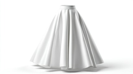 Elegant White Skirt with Flowing Fabric Ideal for Fashion Design and Textile Industry Visuals