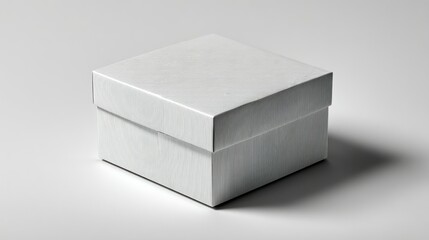 Elegant White Gift Box with Ribbed Texture Perfect for Packaging Presentations and Product P