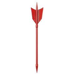 Bold Arrow with a Pronounced Profile in Ruby Red Isolated on Transparent Background
