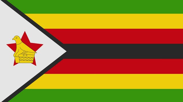 zimbabwe flag with animated light sweep