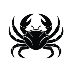 Black crab silhouette ocean animal design graphic