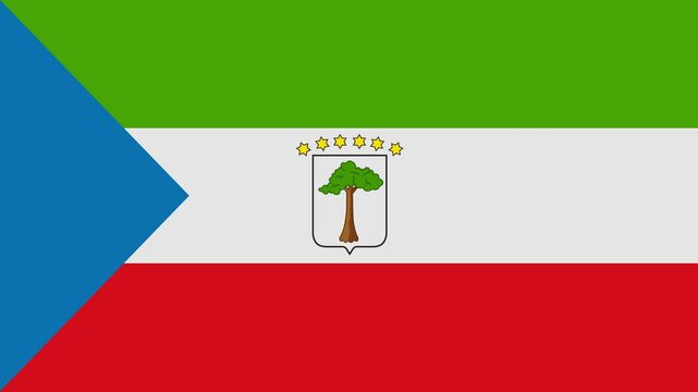equatorial guinea flag with animated light sweep