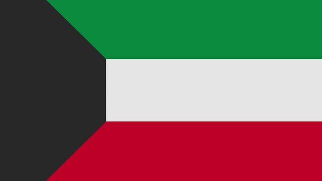 kuwait flag with animated light sweep