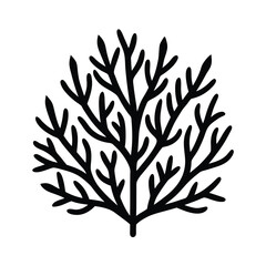 Simple black silhouette of a bush or small tree