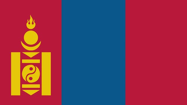 mongolia flag with animated light sweep