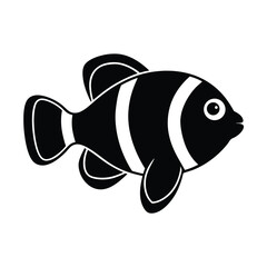 Naklejka premium Adorable black and white clownfish illustration