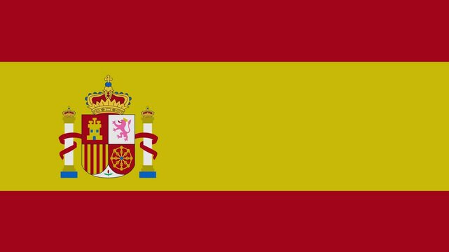 spain flag with animated light sweep