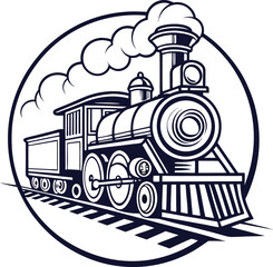Moving Retro Steam Locomotive SVG | Vintage Train Vector Clipart for Cricut & Design Projects