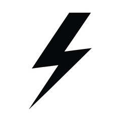 Bold black lightning bolt icon symbol flash