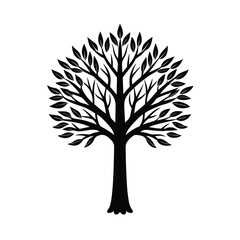 Obraz premium Black silhouette tree nature icon design graphic