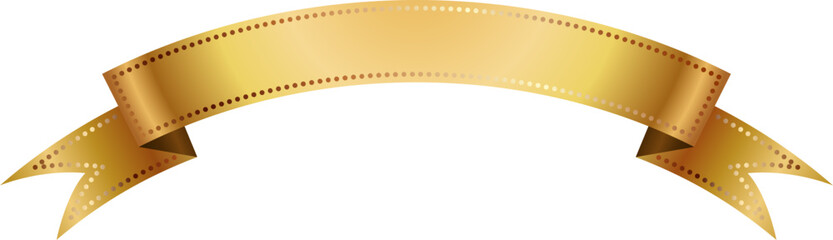 Gold ribbon design element on a blank paper strip