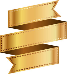 Obraz premium Golden ribbon set vector illustration for web design element