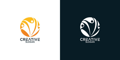 People Family logo design vector