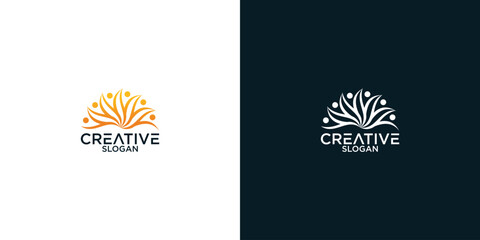 People Family logo design vector
