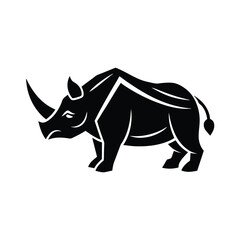 Powerful rhino silhouette african wildlife animal