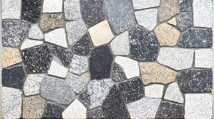 Irregular Stone Wall Texture Background Grey Black Beige
