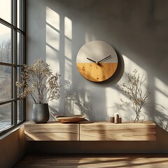 Simple nordic wall clock interior decor high resolution picture
