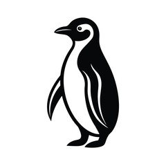 Elegant black and white penguin illustration