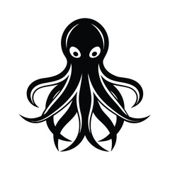 Stylized black octopus ocean creature design